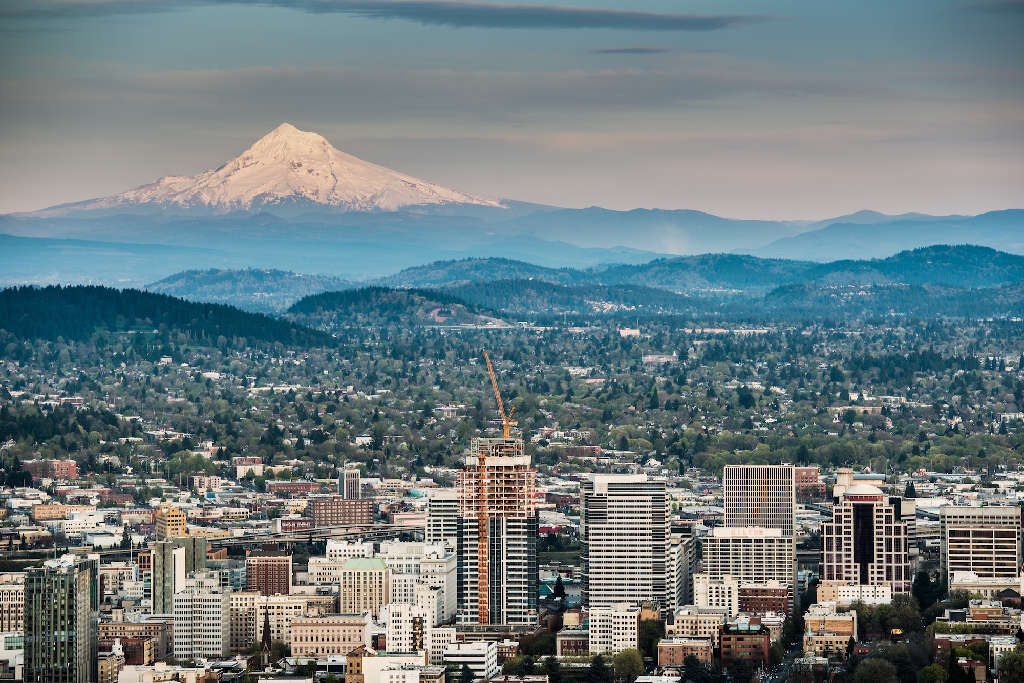 portland skyline and landscape